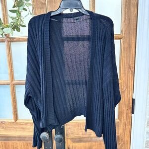 TORRID Black Ribbed Knit Open Front‎ Cardigan Sweater Womens Size 3